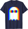 Threadrock Vaporwave Psychedelic Ghost Retro Halloween Techno EDM Unisex Adults Kids T-Shirt - Navy Blue
