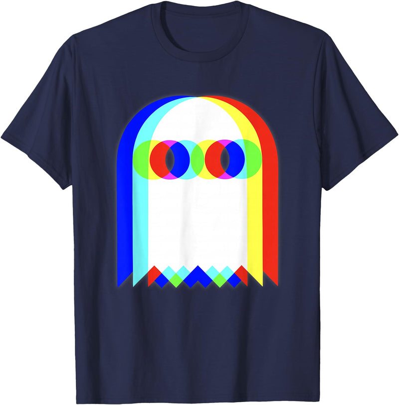 Threadrock Vaporwave Psychedelic Ghost Retro Halloween Techno EDM Unisex Adults Kids T-Shirt - Navy Blue