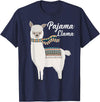 Llama Pajamas GA Cute Pajama Llama Bed Time T-Shirt Llama Pajama T-Shirt - Navy Blue