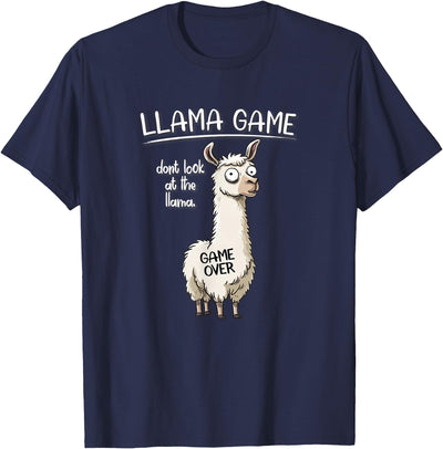 Cute Cartoon Llama Mama Gifts T Shirts & Hoodies Funny Mens Womens Kids Llama Game Don't Look At The Llama T-Shirt