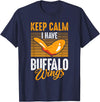 Buffalo Wings Fried Chicken Hot Wing Sauce T-Shirt - Navy Blue