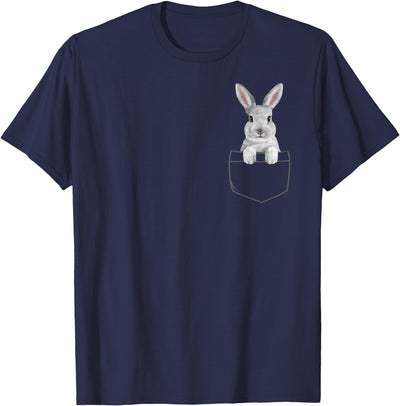 Bunny Peeking from Pocket T-Shirt