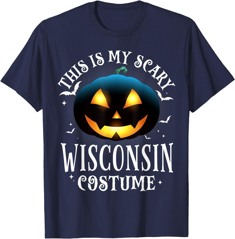 99 Gifts Halloween Matching Group Costume Pajamas Wisconsin Halloween Matching Pajama Costume T-Shirt - Navy Blue