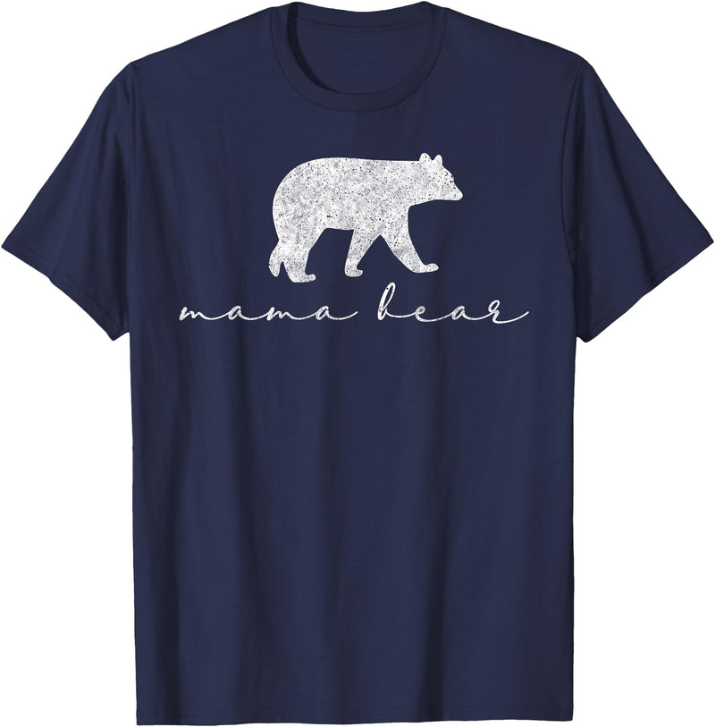 Mama Bear Shirt Cute White T-Shirt - Navy Blue