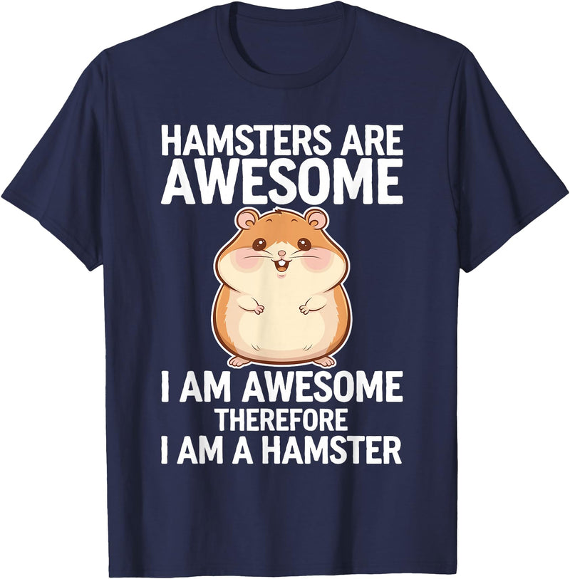 Cute Hamster Design for Men Women Kids Animal Hamster Lover T-Shirt - Navy Blue