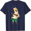 Llama Ukulele Luau TShirt Cute Gifts Llama Ukulele Luau Cute Funny Cool Hawaii Alpaca Gift T-Shirt - Navy Blue