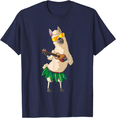 Llama Ukulele Luau TShirt Cute Gifts Llama Ukulele Luau Cute Funny Cool Hawaii Alpaca Gift T-Shirt