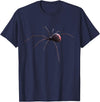 click here for better Insects tees Realistic Black Widow Spider for Lovers of Insects T-Shirt - Navy Blue