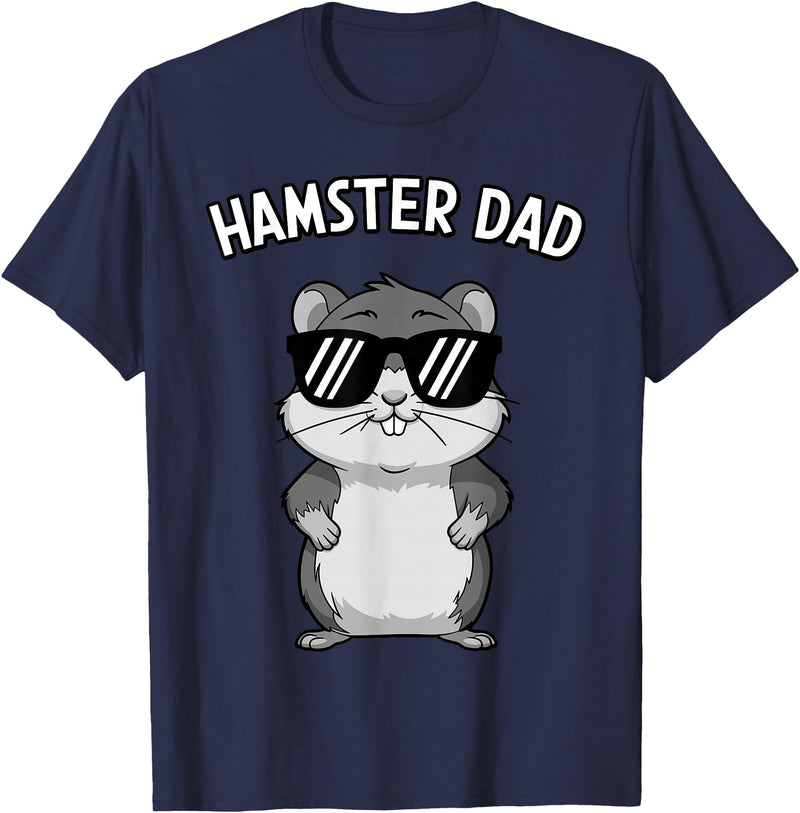 Funny Hamster Design for Men Dad Boys Animal Hamster Lover T-Shirt - Navy Blue