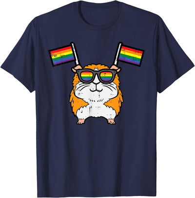 Gay Guinea Pig Rainbow Flag LGBT Pride Month Men Women Kids T-Shirt