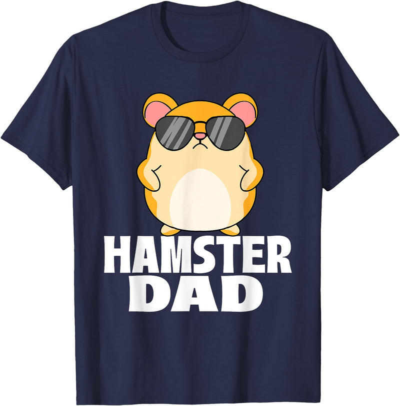 Hamster Dad - Father's Day Animal Whisperer Rodent Lover T-Shirt - Navy Blue