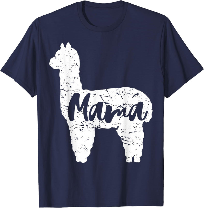 Happy Mothers Day Shirt Cute Gift Ideas Cute Proud Mama Llama Alpaca Happy Mothers Day Gift Shirt T-Shirt - Navy Blue