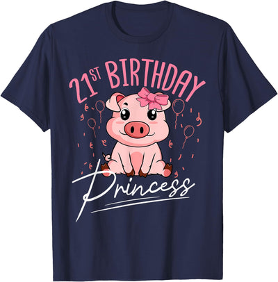 Pig 21st Birthday Princess Farm Party Hog Farmer Barnyard T-Shirt