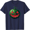 Almost Halloween Summerween Spooky Summer Watermelon Jack-O-Lantern Halfway to Halloween T-Shirt - Navy Blue