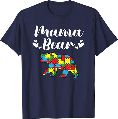 Autism Awareness Mama Bear Proud Autistic Mom T-Shirt