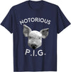 Funny Piggy Smalls Bacon Lover Floribama Shore Tee Notorious PIG Funny Pet Pig Lover Cute Farmer Gift T-Shirt - Navy Blue