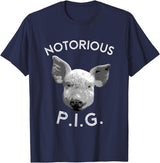 Funny Piggy Smalls Bacon Lover Floribama Shore Tee Notorious PIG Funny Pet Pig Lover Cute Farmer Gift T-Shirt - Navy Blue