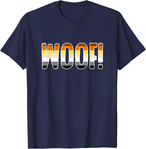 Gay Bear Apparel Woof! - Funny Gay Pride Bear T-Shirt - Navy Blue