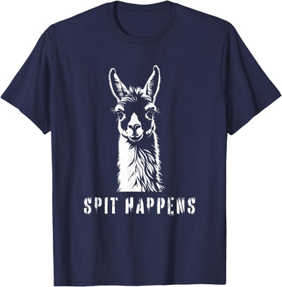 Funny Llama Spit Happens - Llama Drama T-Shirt