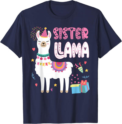 Family Matching Llama Birthday Party Supplies Sister Llama Sister Of The Birthday Llama Birthday T-Shirt