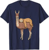 SubliminalFantasy Co. Sloth Llama Sloth Riding Llama Sloth Sleeping on Llama T-Shirt - Navy Blue