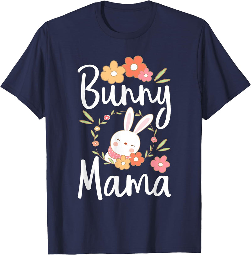 Bunny Mama - Rabbit Lover Zookeeper Farmer Veterinarian T-Shirt in Navy Blue