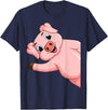 Funny Pig Lover & Owner Gift Ideas Pig Swine Kids Boys Girls Women T-Shirt - Navy Blue