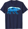 Save the Polar Bear Lovers Designs Polar Bear Print Landscape - Save the Polar Bear T-Shirt - Navy Blue