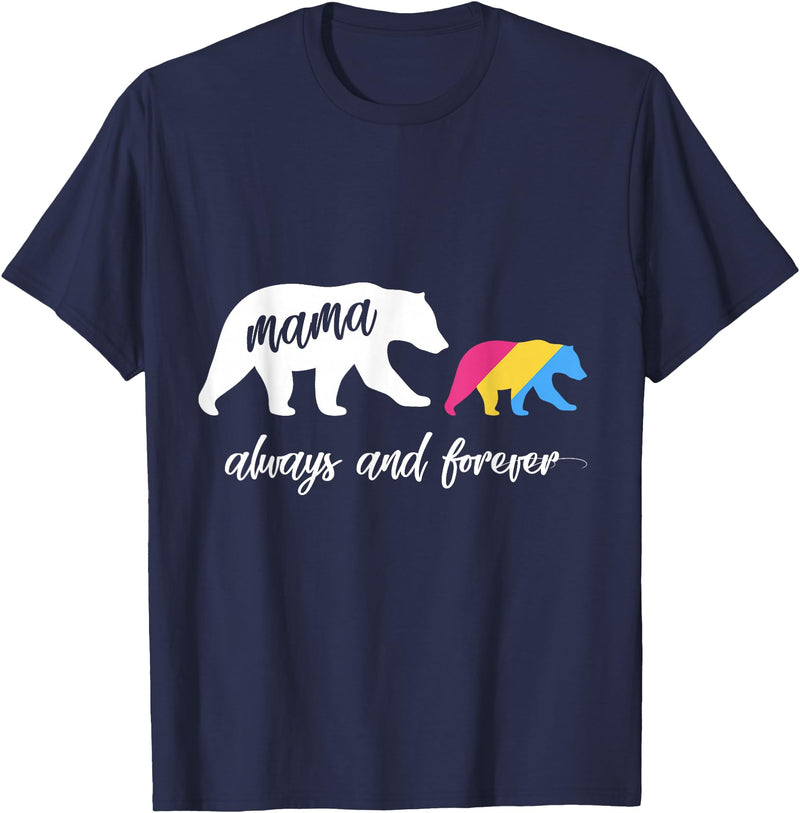 Cute Pansexual and Bisexual Mama Gift Tee Cute Pansexual Mama Bear T-Shirt - Navy Blue