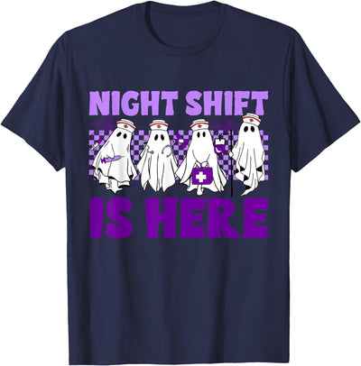 Team Night Shift ER ICU NICU PICU Nurse Halloween Team Night Shift Emergency Department ER ICU Nurse Halloween T-Shirt