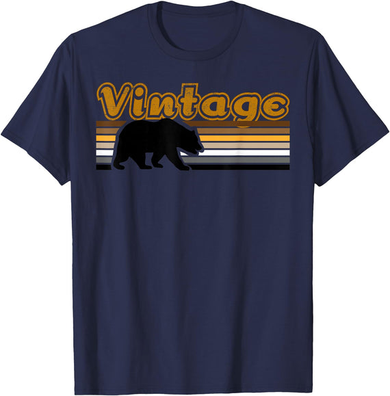 Equal Rights Gay Bear Sânpebe Designs Vintage Gay Bear T-Shirt - Navy Blue