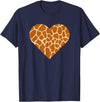 Giraffe Heart Graphic Apparel Giraffe Heart Cute Giraffe Lover Love T-Shirt - Navy Blue