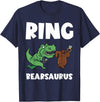 Funny Ring Bearer Wedding Ring Funny Ring Bearer Security Bear Dino Wedding Party Ring T-Shirt - Navy Blue