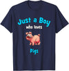 Boys Pig Shirts & Gifts for Kids Pig Shirt for Boys | Children's Pig T-Shirt - Navy Blue