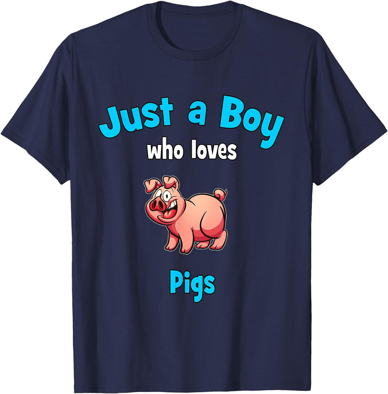 Boys Pig Shirts & Gifts for Kids Pig Shirt for Boys | Children's Pig T-Shirt - Navy Blue