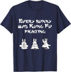 Funny Easter Every Bunny Was Kung Fu Fighting Karate T-Shirt in Navy Blue