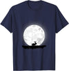 Rabbit in Moon and Moonlight T-Shirt in Navy Blue
