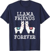 Llama Friendship Girls Llama Friends Girls Women Llama Friendship T-Shirt - Navy Blue