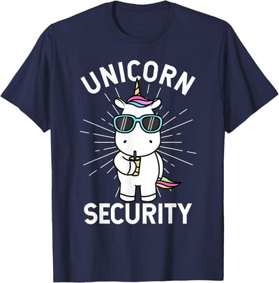 Unicorn Security Costume for Halloween Halloween Dad Mom Daughter Adult Costume | Unicorn Security T-Shirt