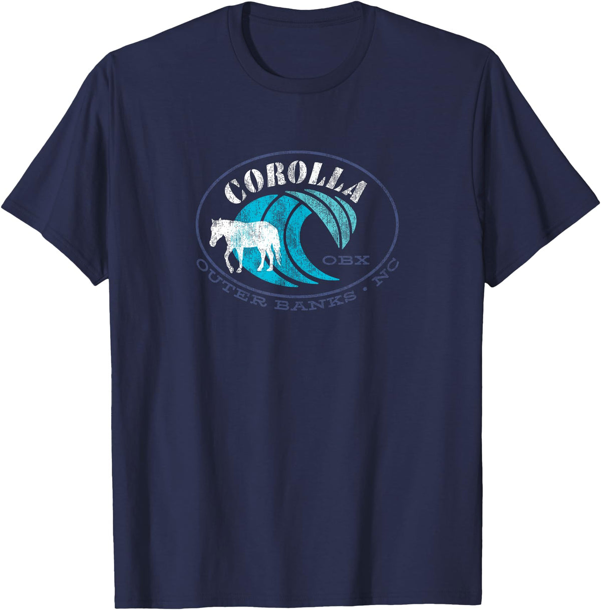Corolla Wild Horse Shirt and Company Outerbanks NC Corolla Wild Horse T-Shirt - Navy Blue