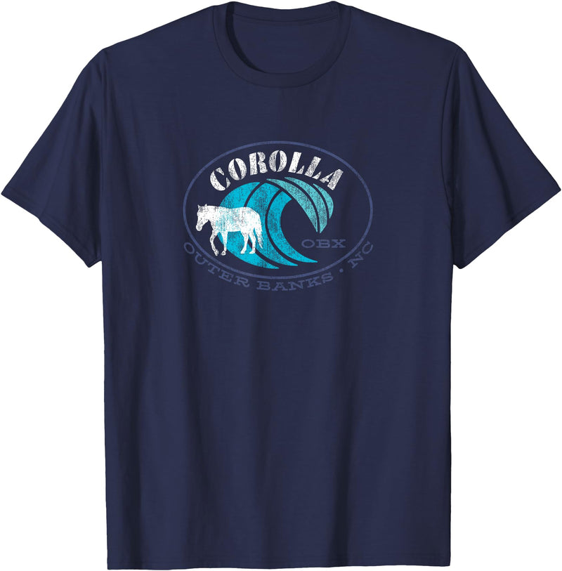 Corolla Wild Horse Shirt and Company Outerbanks NC Corolla Wild Horse T-Shirt - Navy Blue