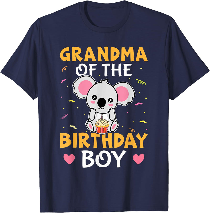 Favorite Grandma Designs For Women Grandma Of The Birthday Boy Koala Bear For Girls T-Shirt - Navy Blue