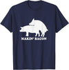 Chris T-Shirt makin bacon t-shirt pork bacon shirt pigs T-Shirt - Navy Blue