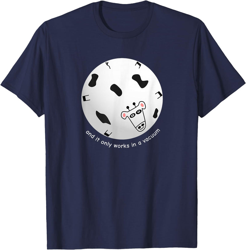 Math & Mirth Designs Spherical Cow Funny Physics T-Shirt T-Shirt - Navy Blue