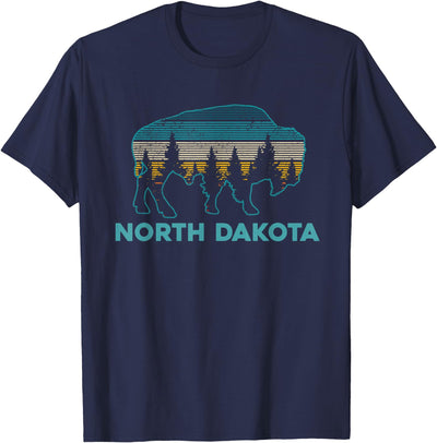 Cow North Dakota Bison Vintage American Buffalo Souvenir Souvenirs T-Shirt