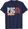 Best Hilarious Pig and Bacon Definition Funny Gift Pig A Magical Creature That Turns Vegetable Into Bacon Quote T-Shirt - Navy Blue
