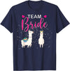 Mrs Bachelorette Engagement Bride Wedding Party Team Bride Alpaca Llama Bachelorette Groom Married Engage T-Shirt - Navy Blue