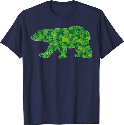 Saint Paddys Day Gifts for Animal Lover Irish Polar Bear St Patricks Day Shamrock Boys Women Kid Men T-Shirt