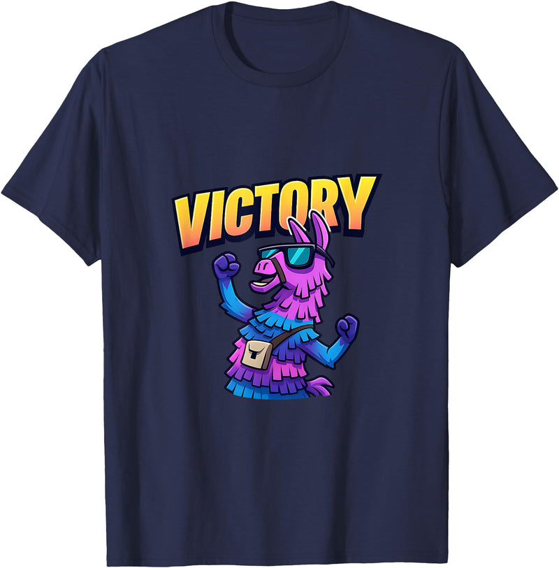 PixelLlama Victory Gaming Victory Llama T-Shirt - Navy Blue