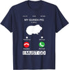 Pet Is Calling I Must Go Tees My Guinea Pig is Calling and I Must Go Phone Screen Pun Tee T-Shirt - Navy Blue